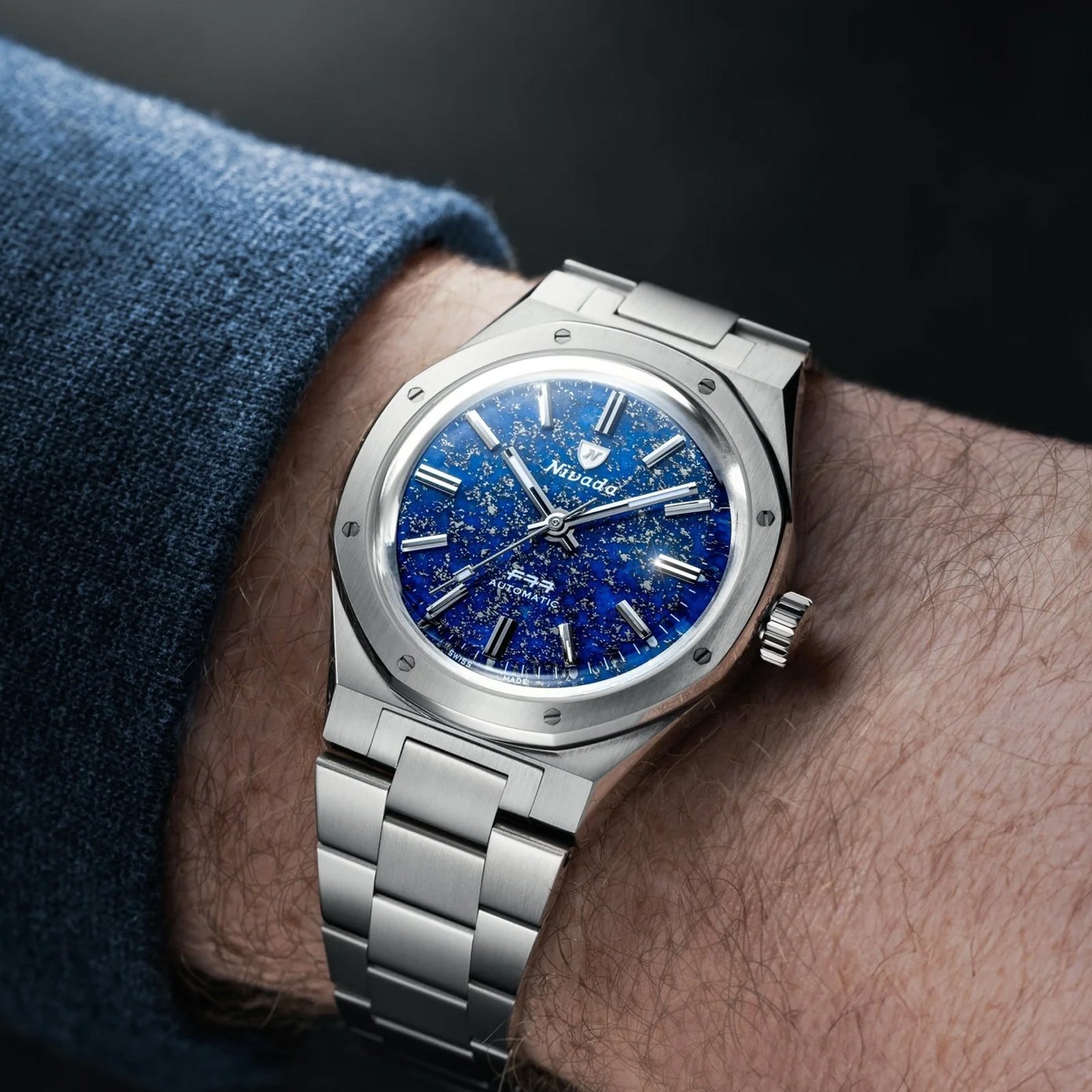 Nivada Grenchen F77 Titanium Lapis Lazuli