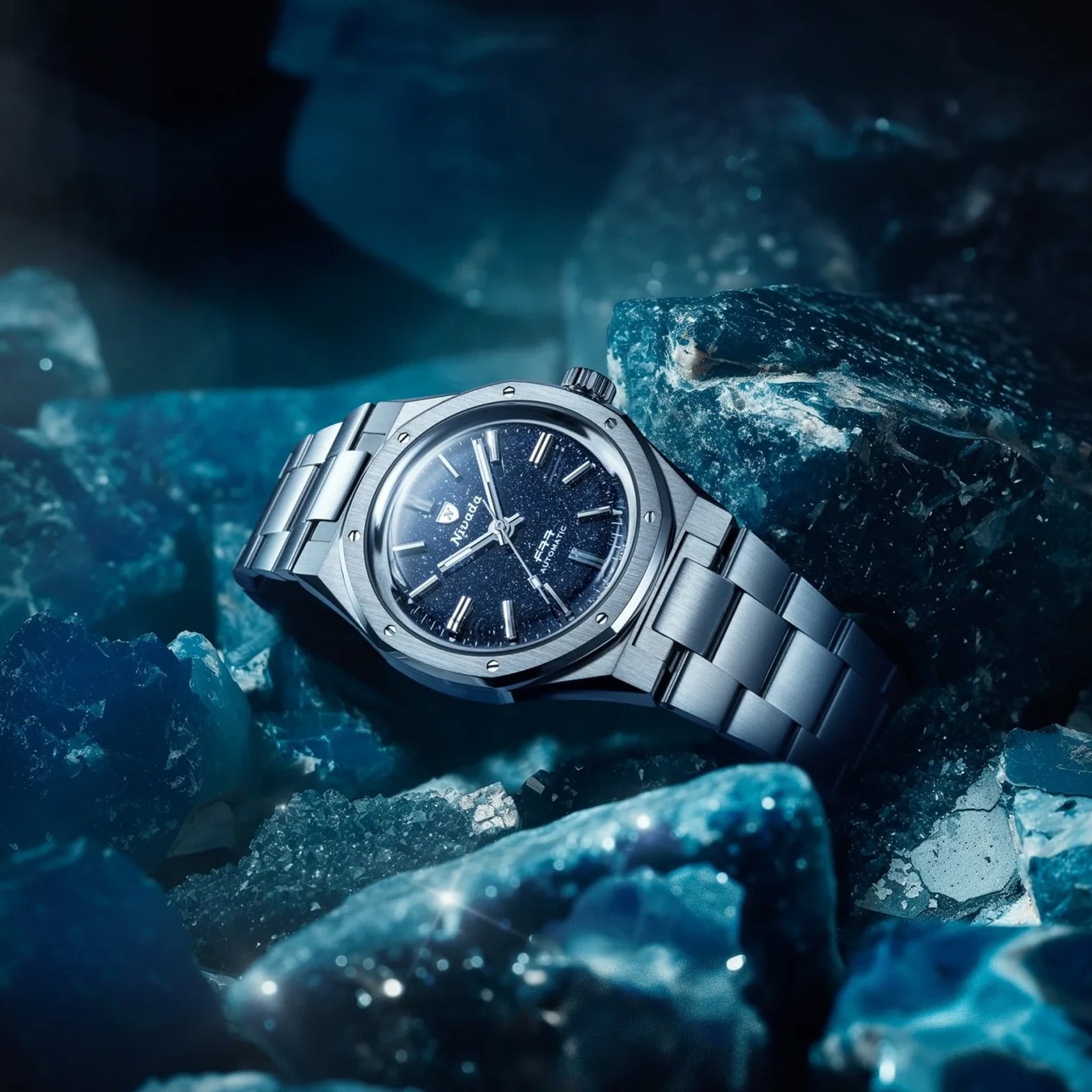 Nivada Grenchen F77 Steel Dark Blue Aventurine