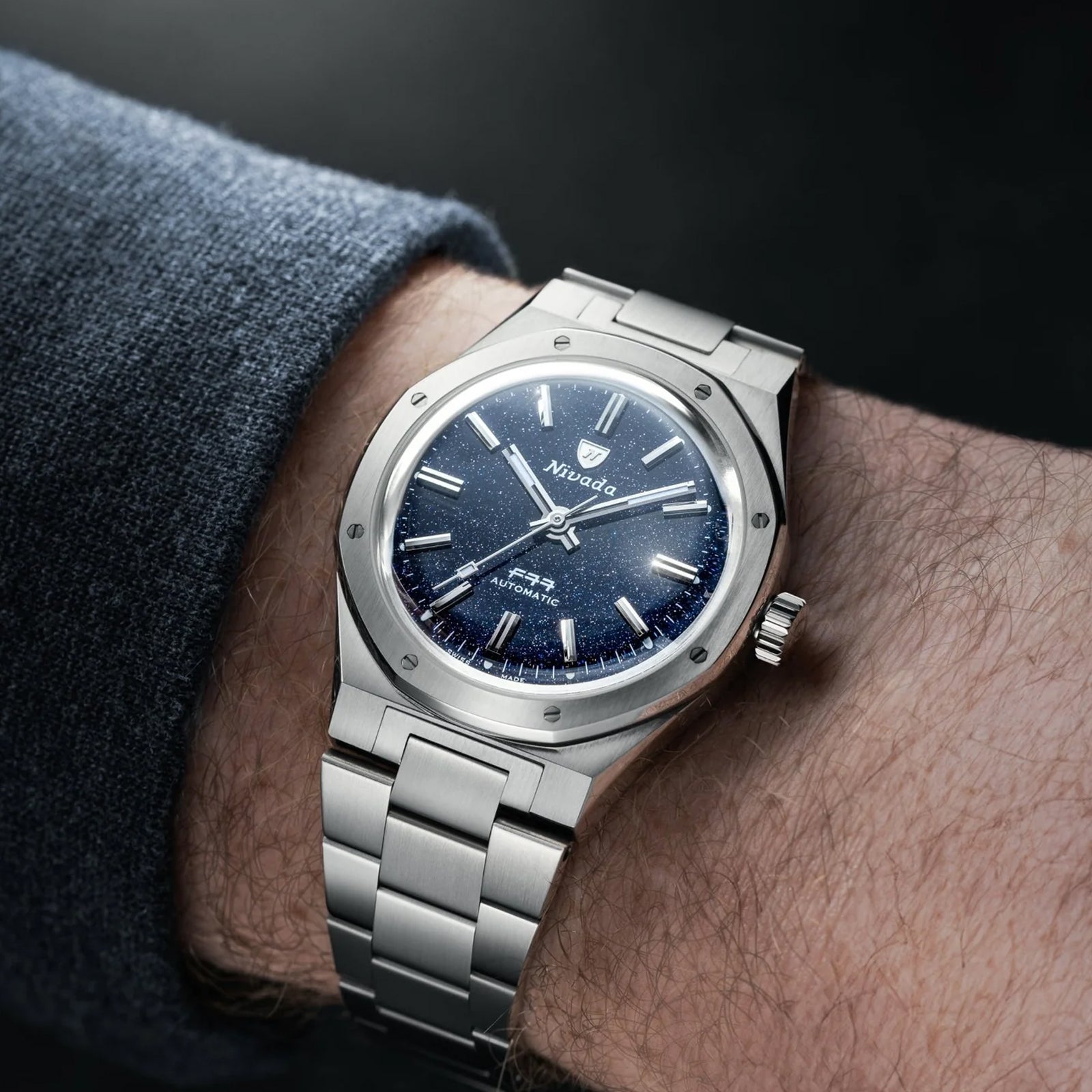 Nivada Grenchen F77 Steel Dark Blue Aventurine
