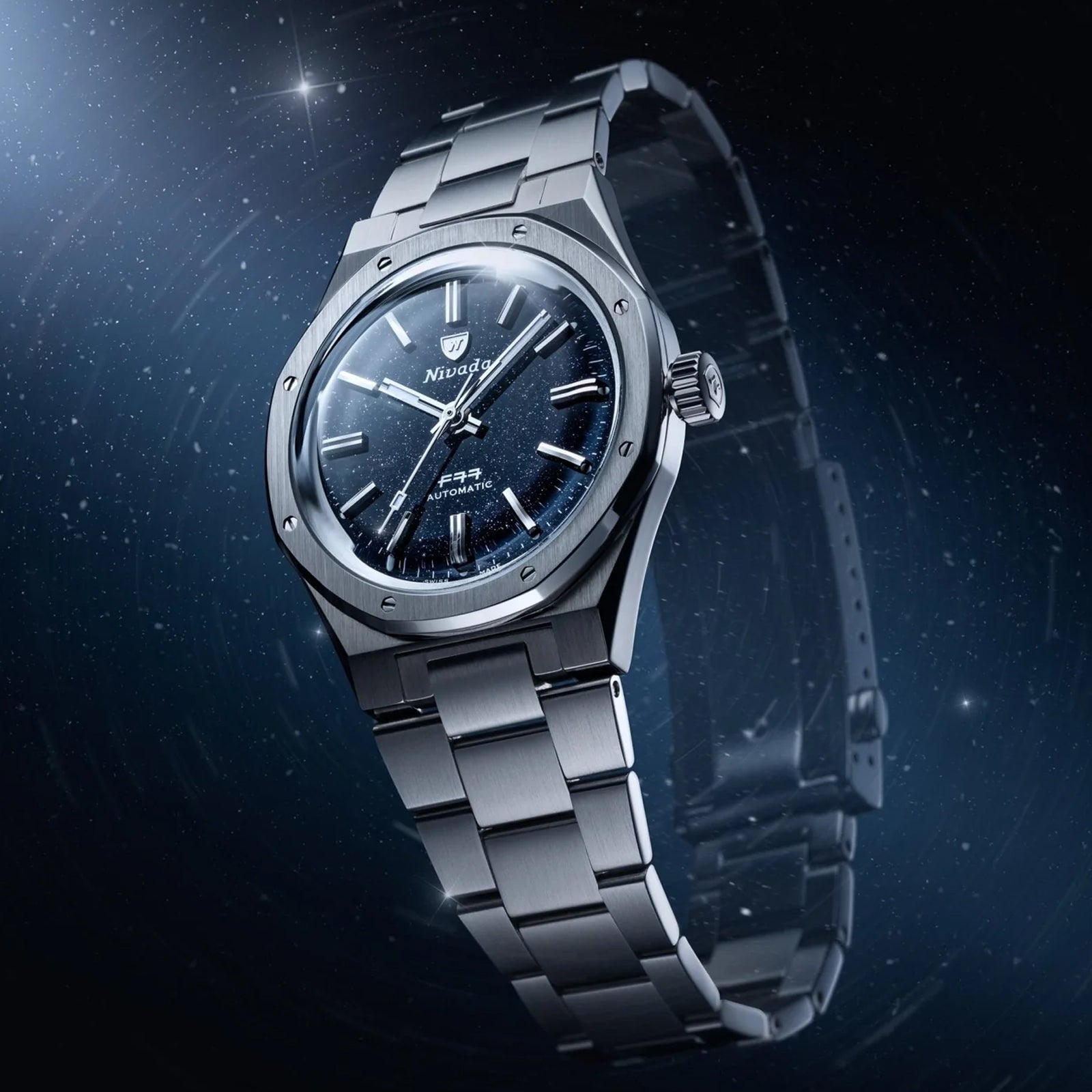 Nivada Grenchen F77 Steel Dark Blue Aventurine