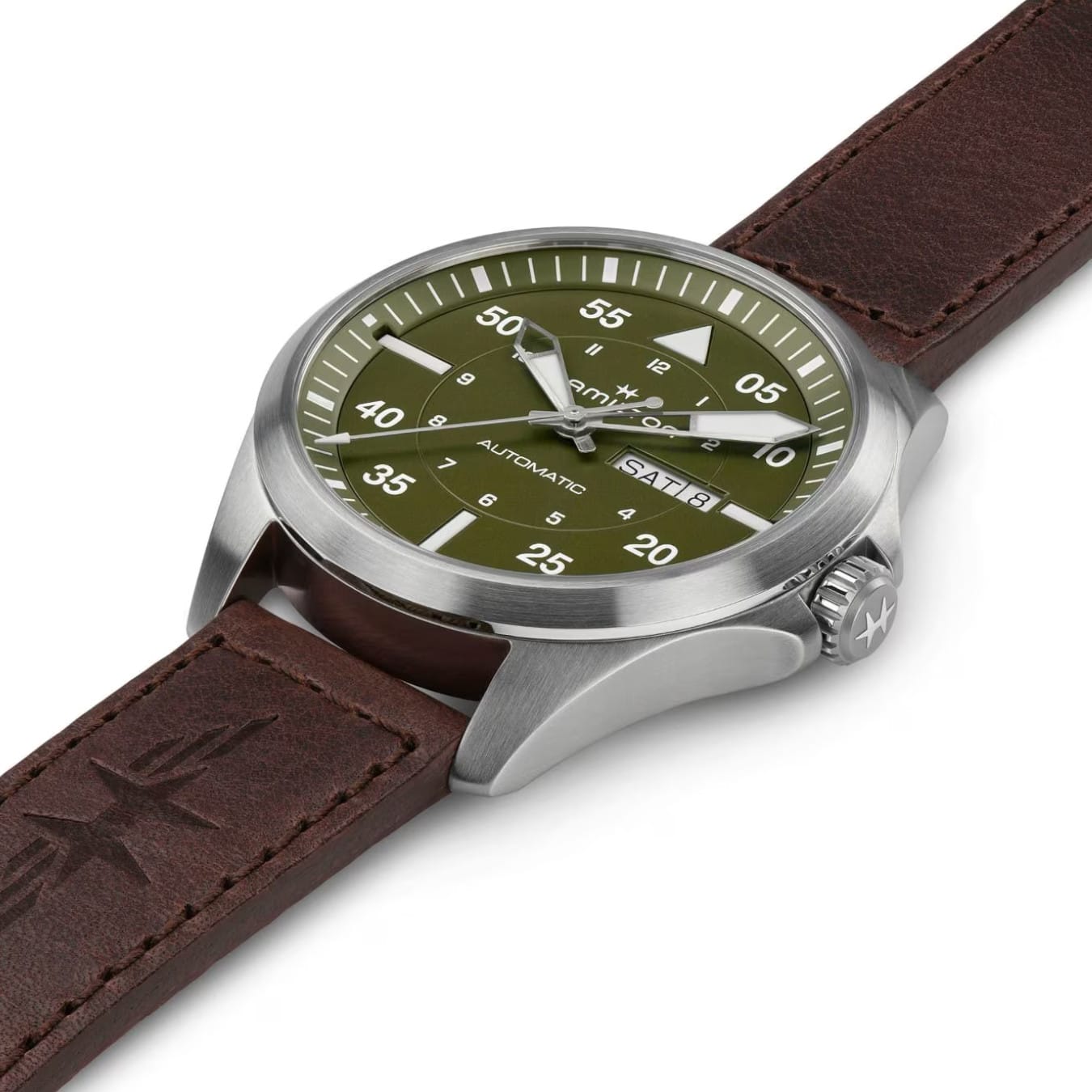 Hamilton H64635560 Khaki Aviation Pilot Day Date Auto 42mm