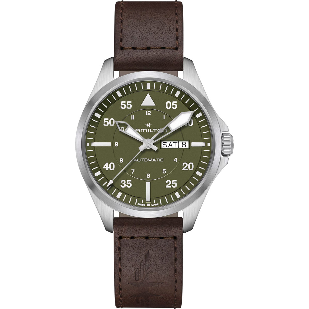 Hamilton H64635560 Khaki Aviation Pilot Day Date Auto 42mm
