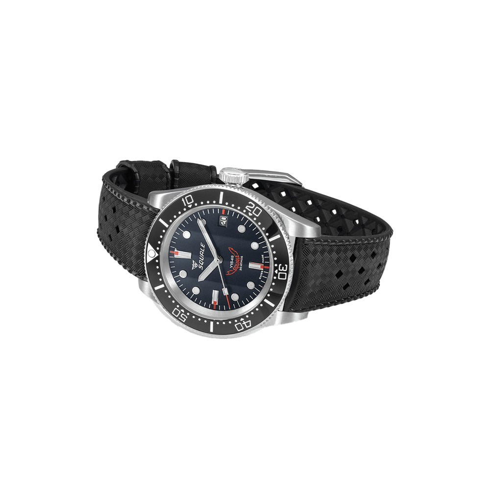 Squale 1545BKBKC.HT 1545 Steel Black on Strap