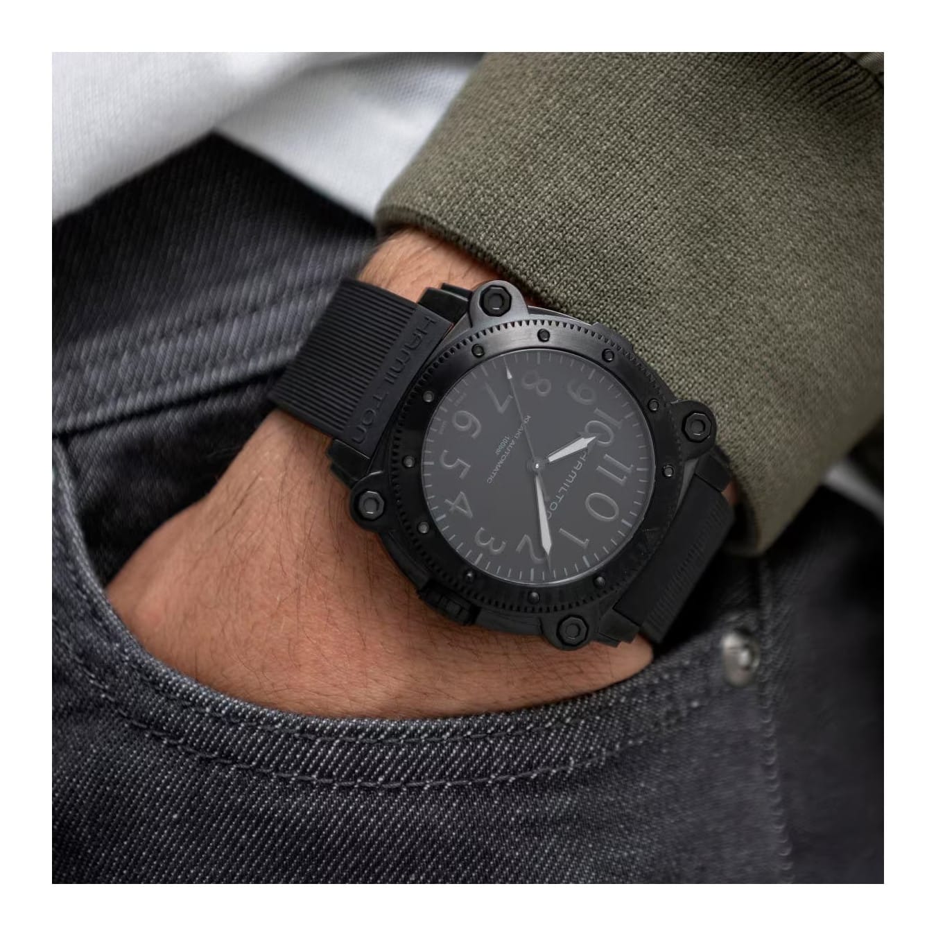 Hamilton H78505330 Khaki Navy Belowzero Auto Titanium 46mm