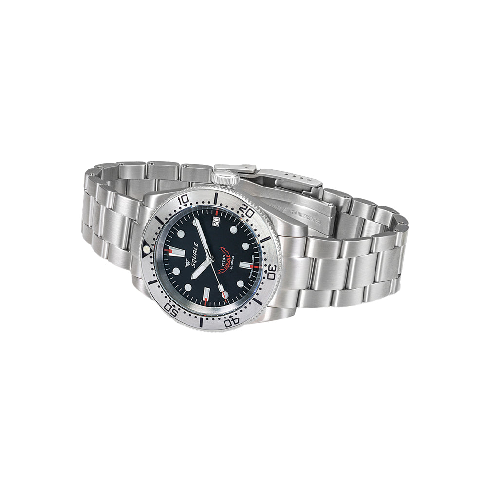 Squale 1545SSBK.AC 1545 Steel Black on Bracelet
