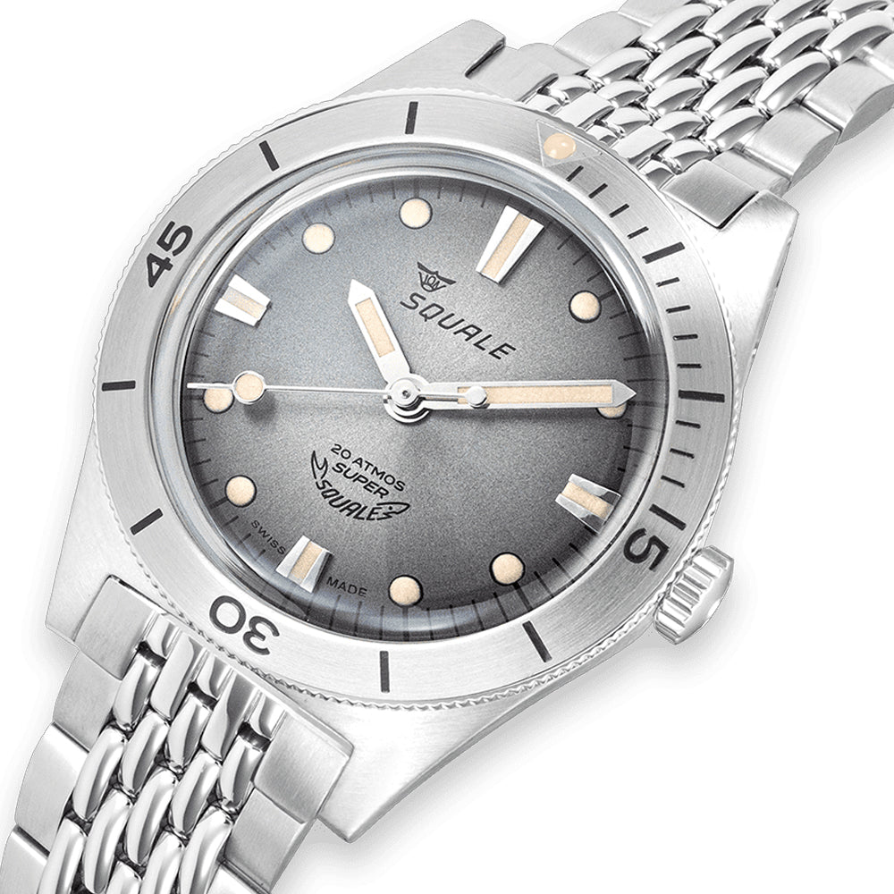 Squale Super-Squale Sunray Grey on Bracelet
