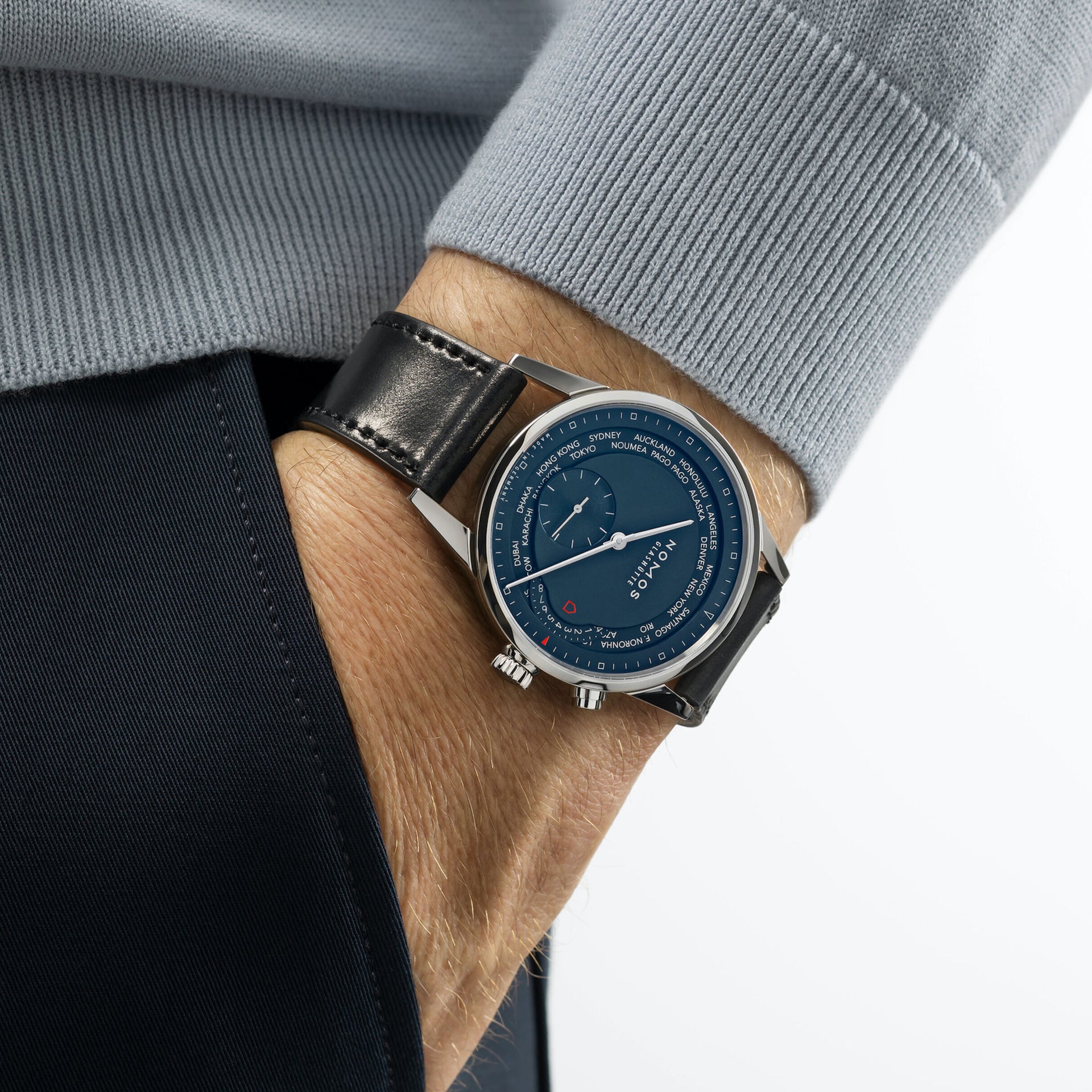 NOMOS Glashütte Zurich Worldtimer True Blue