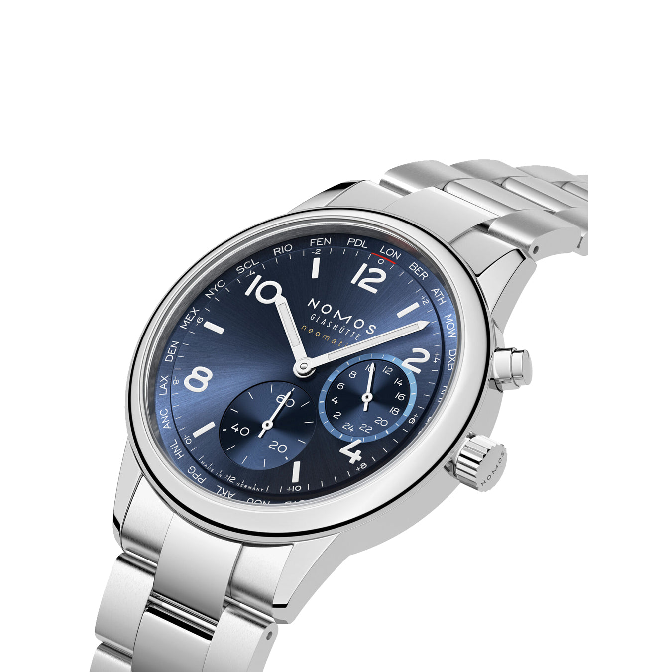 NOMOS Glashütte Club Sport Neomatik Worldtimer Blue