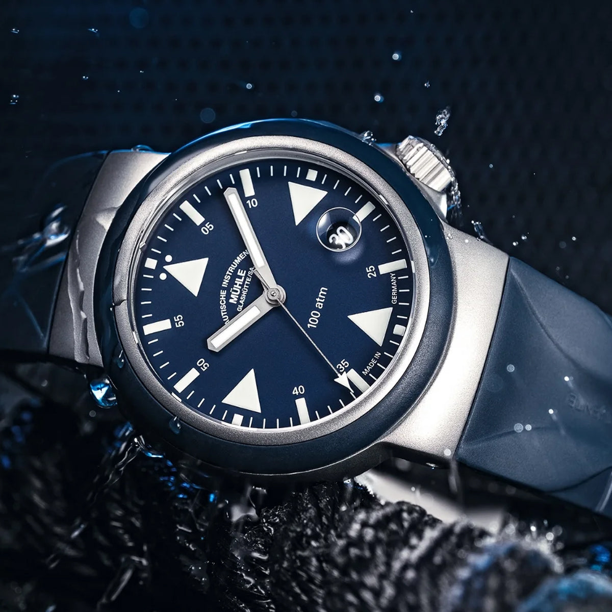 Mühle Glashütte M1-41-02-KB-II S.A.R Rescue Timer Nautical Blue On Strap