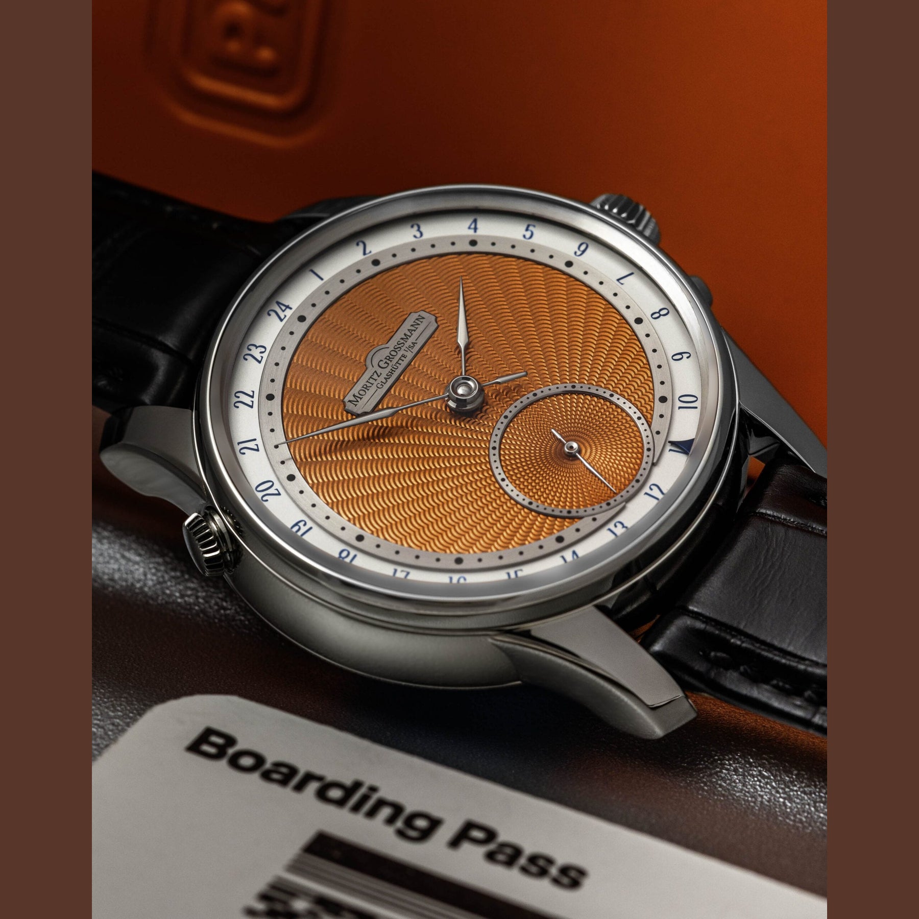 Moritz Grossmann MG-003890 GMT Guilloché Orange