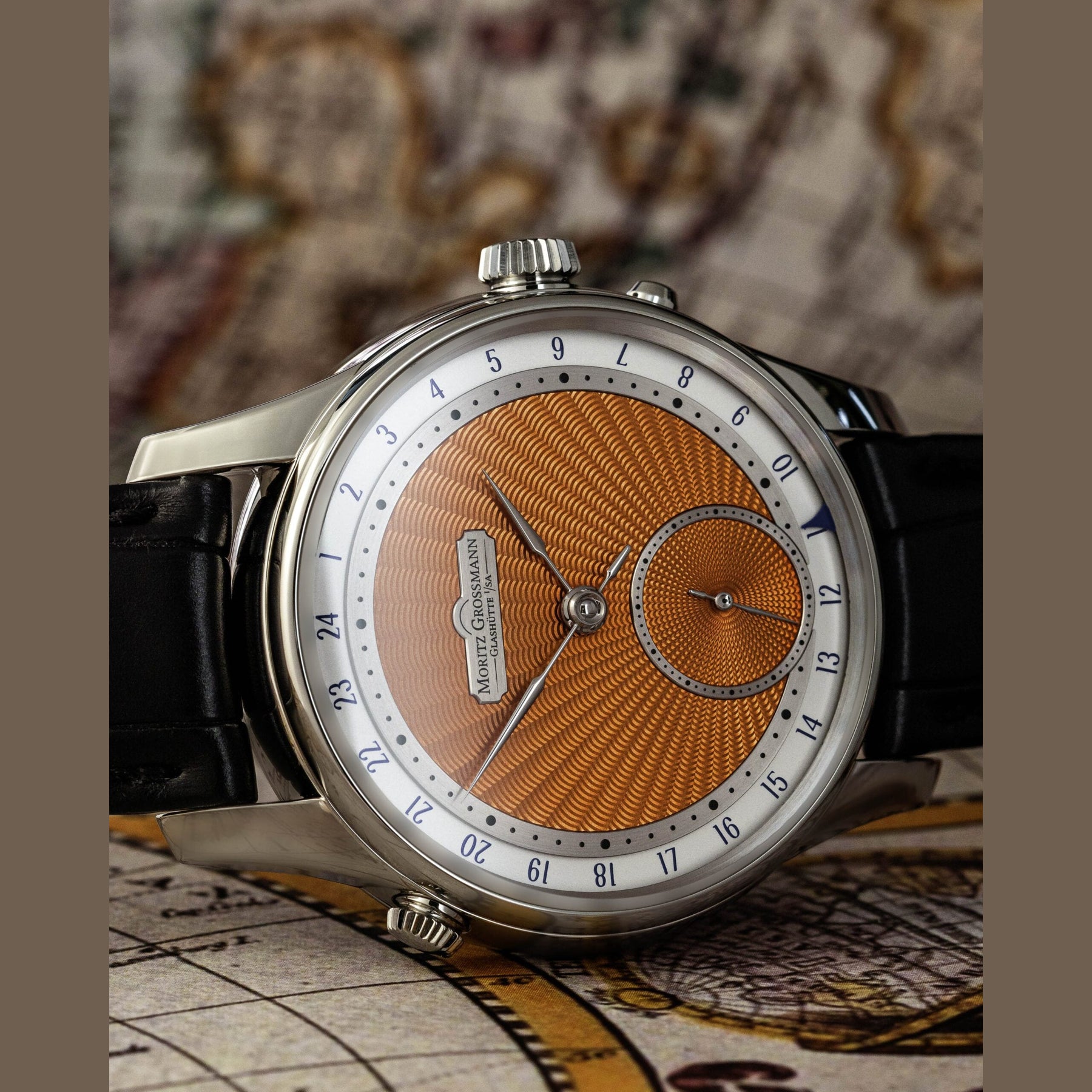 Moritz Grossmann MG-003890 GMT Guilloché Orange