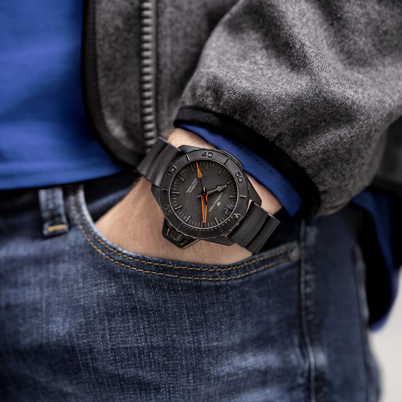 Hamilton H77845330 Khaki Navy Frogman Auto 46mm