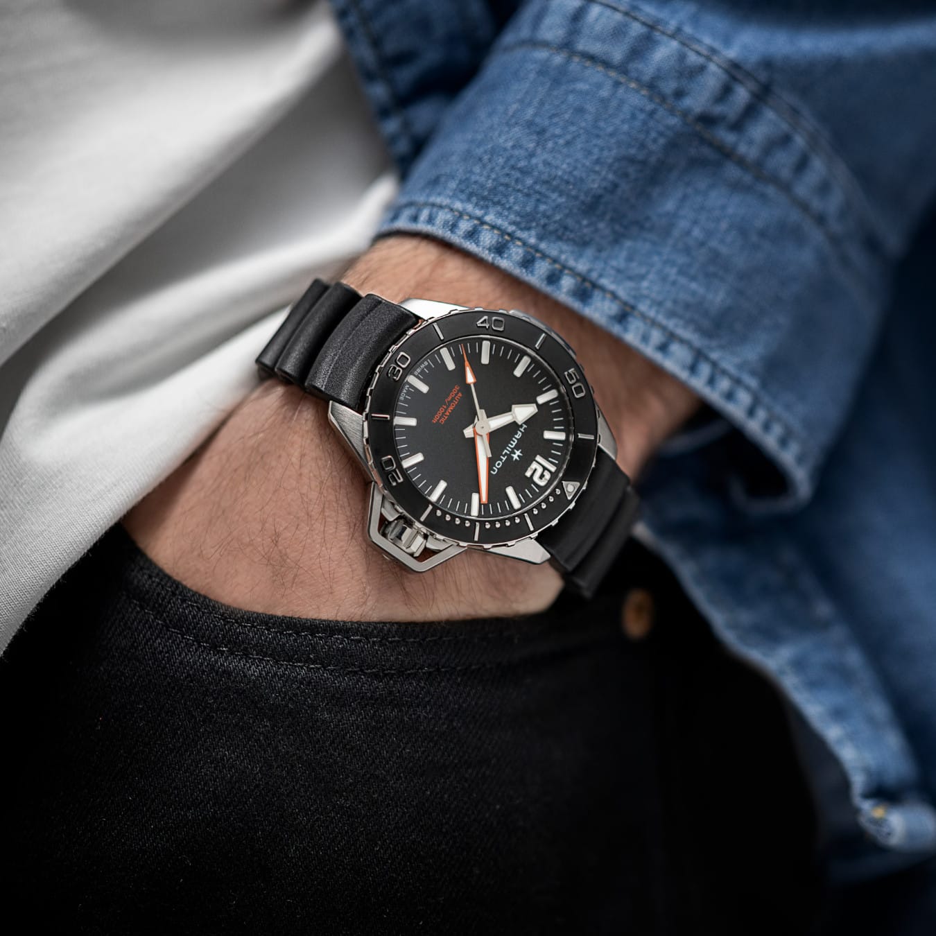 Hamilton H77825330 Khaki Navy Frogman Auto 46mm