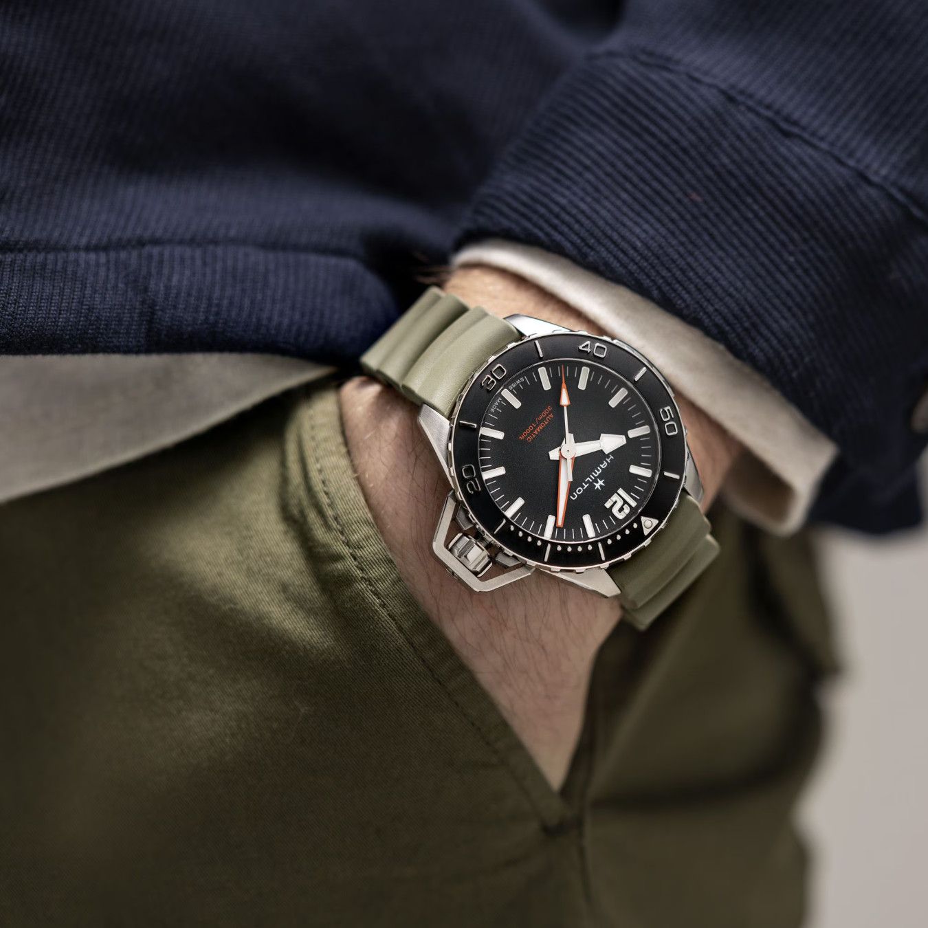 Hamilton H77825331 Khaki Navy Frogman Auto 46mm