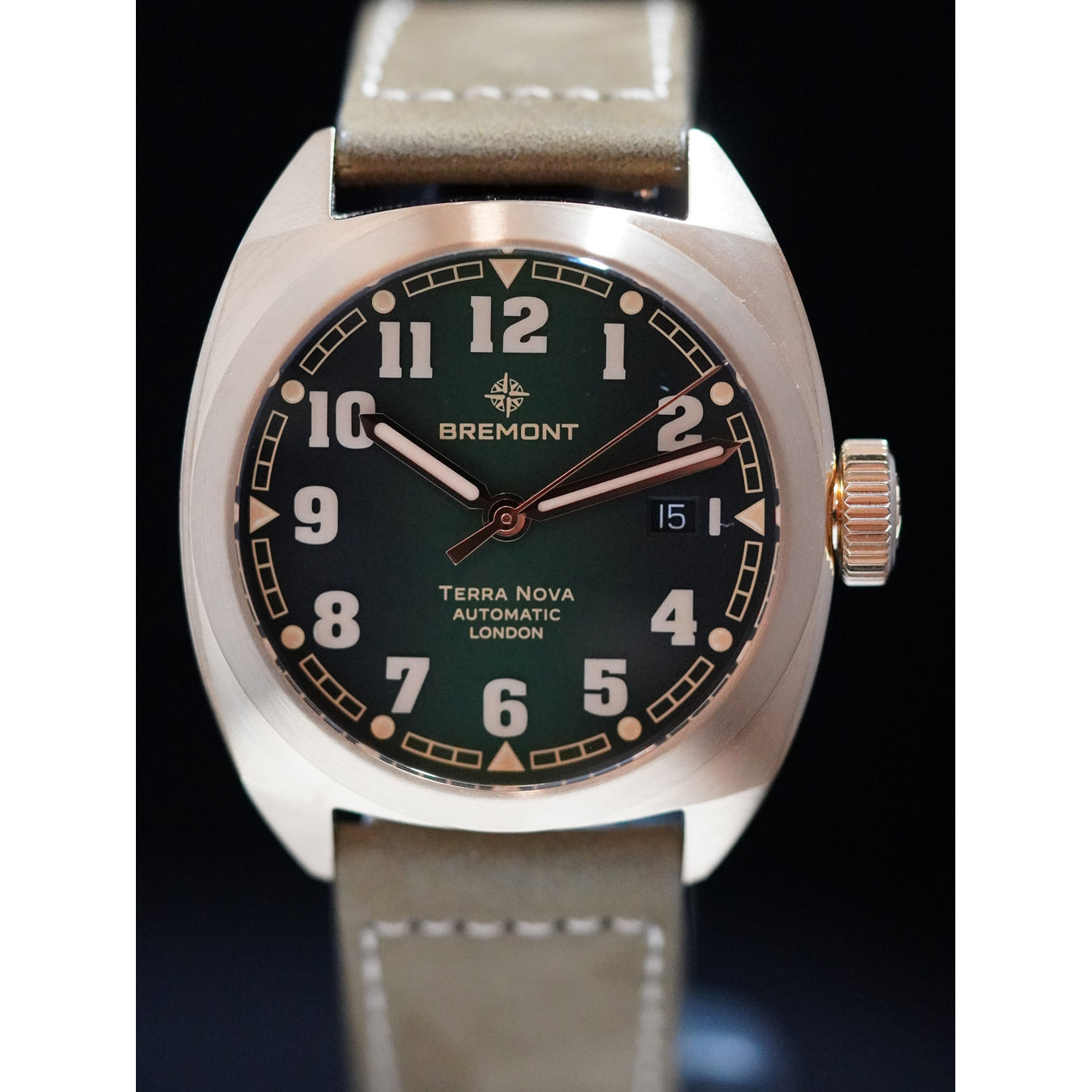 Bremont TN40-DT-BZ-GN-L-S Terra Nova Bronze Green Dial On Leather Strap