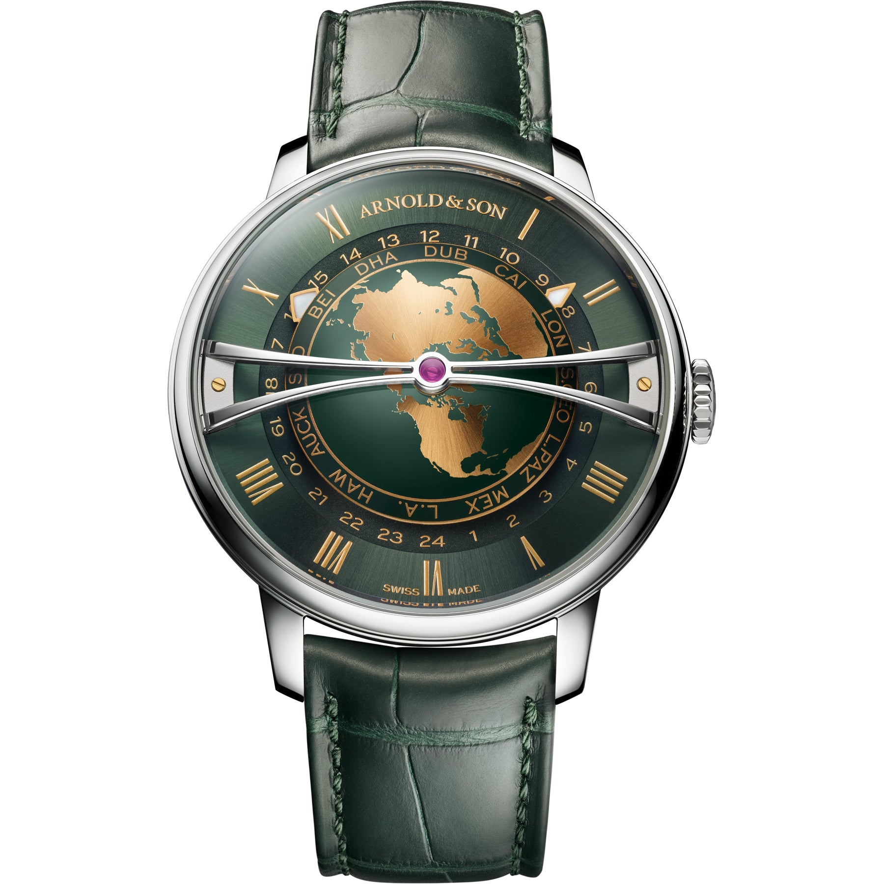 Arnold & Son 1WTBS.F01A.C1242S Globetrotter 42 Steel