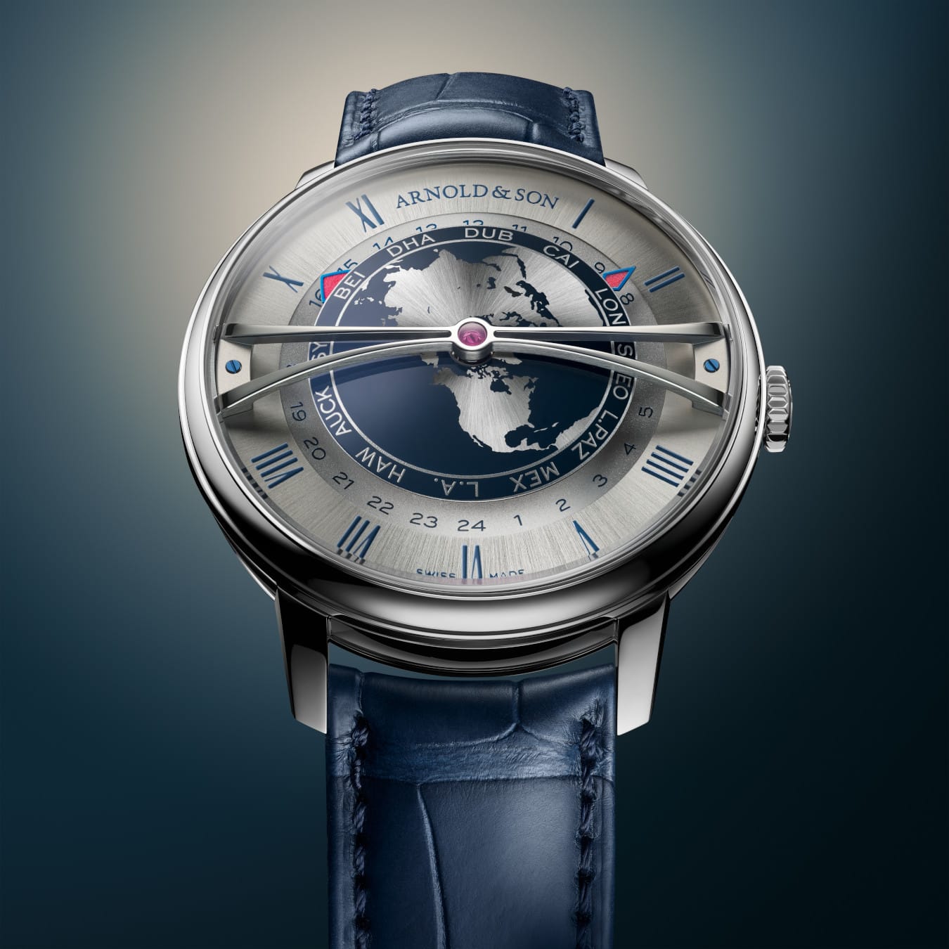 Arnold & Son 1WTBS.K01A.C0263S Globetrotter 42 Steel