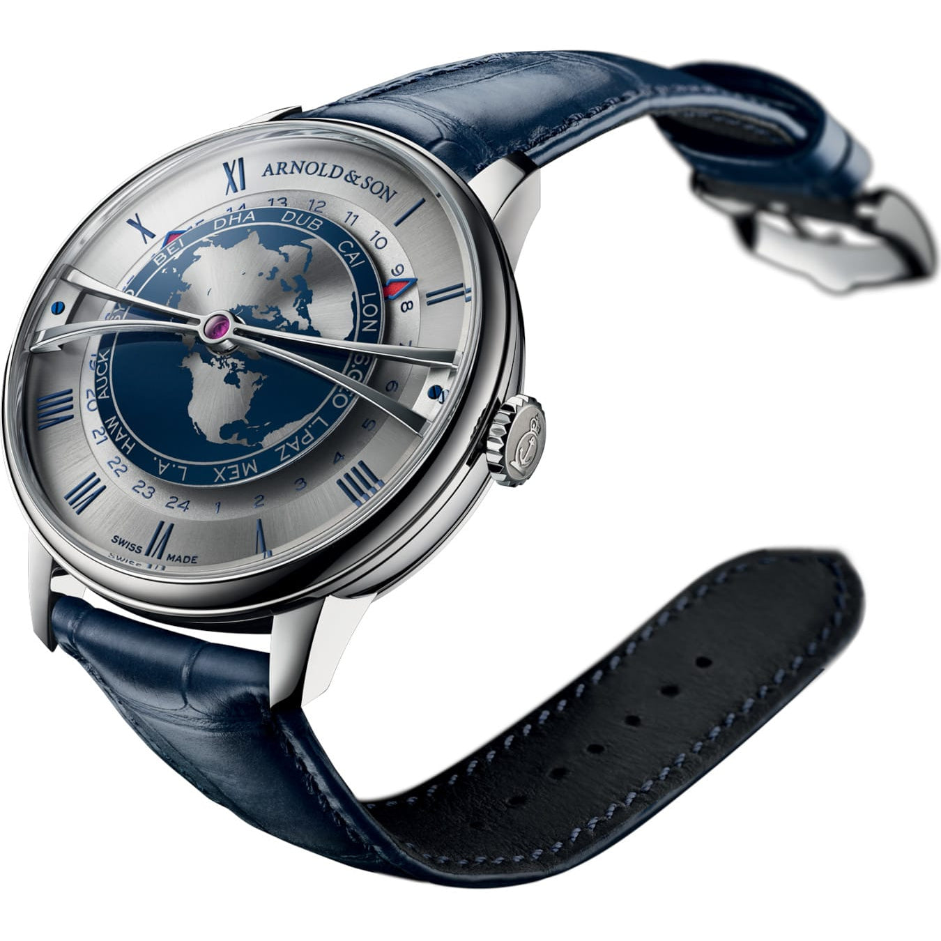 Arnold & Son 1WTBS.K01A.C0263S Globetrotter 42 Steel