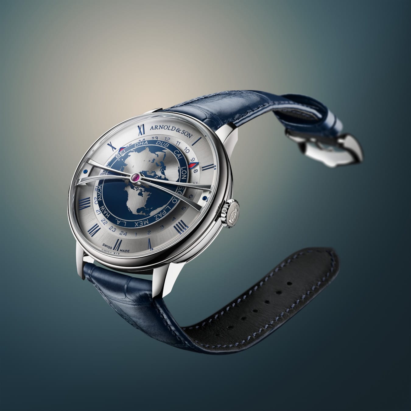 Arnold & Son 1WTBS.K01A.C0263S Globetrotter 42 Steel