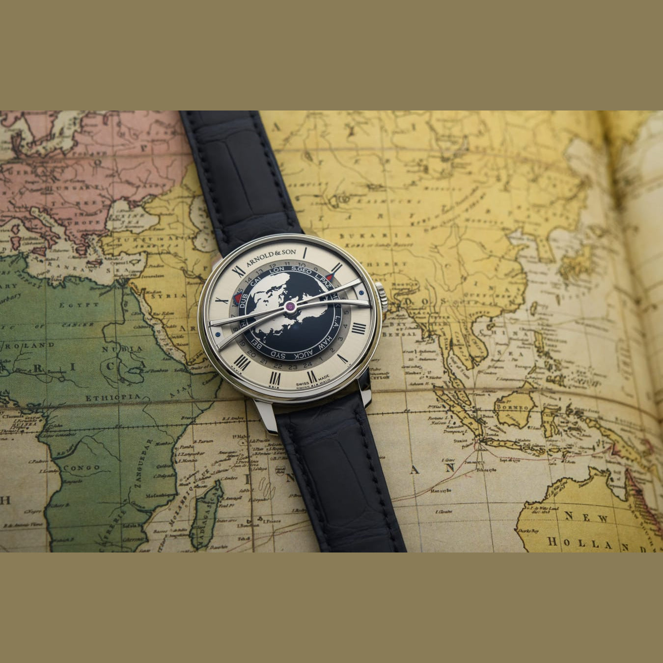 Arnold & Son 1WTBS.K01A.C0263S Globetrotter 42 Steel