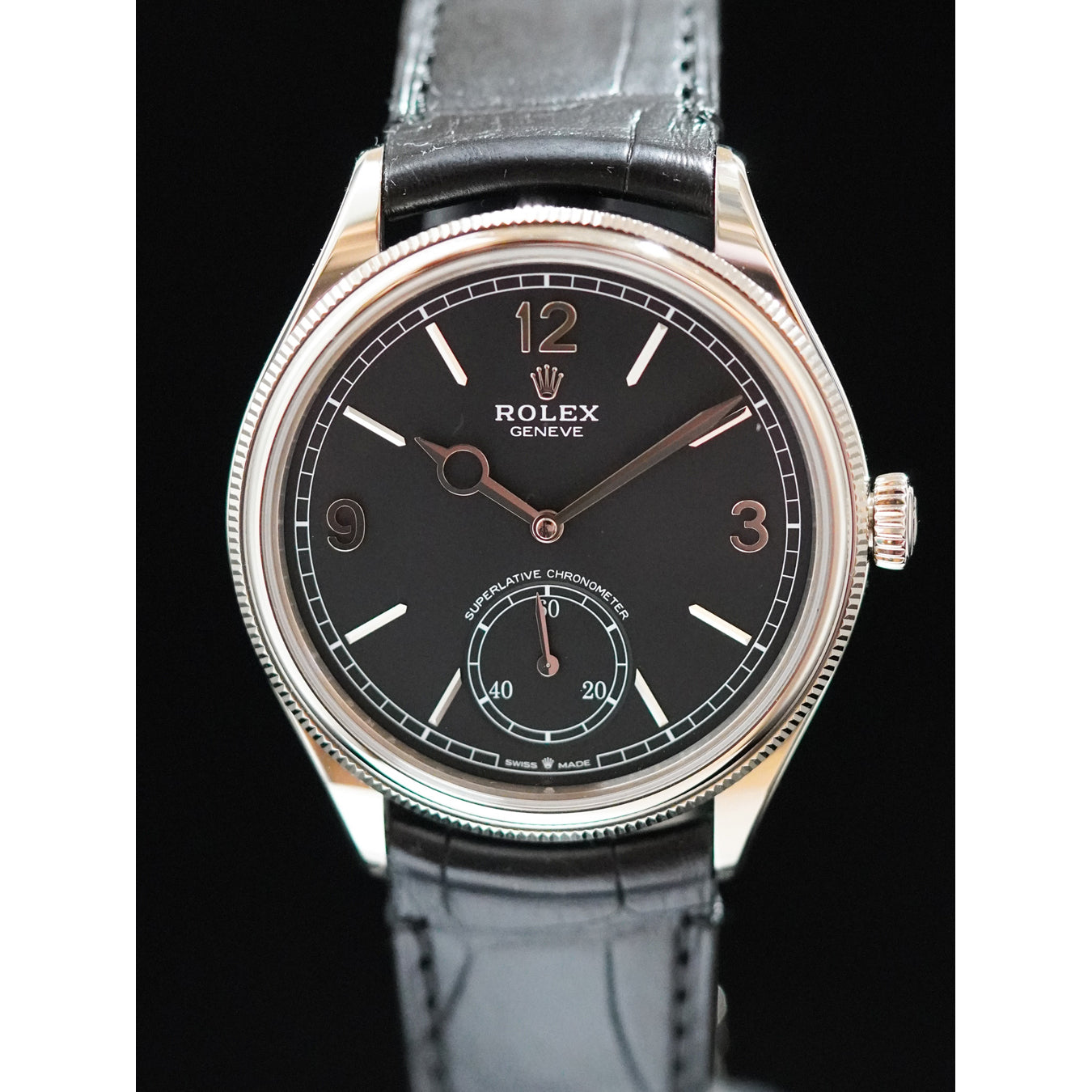Rolex M52509-0001 Pertetual 1908 18K White Gold Black Dial