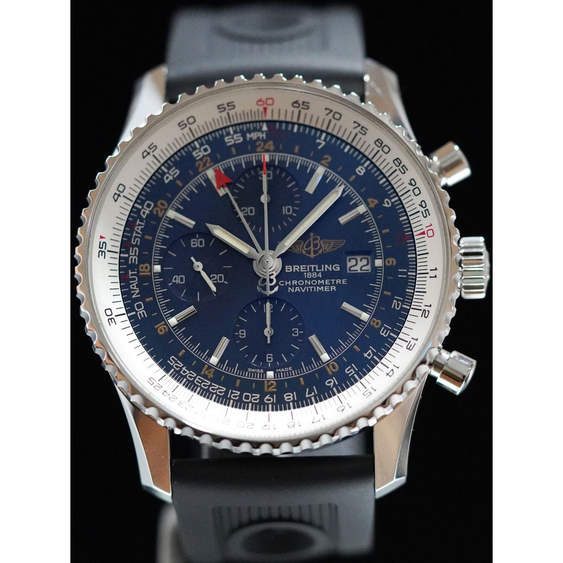 Breitling A24322121C2A1 Navitimer GMT Chronograph 46mm Blue Dial