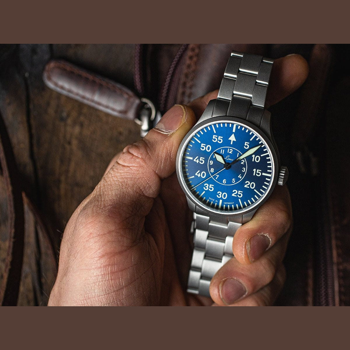 Laco 862103.MB Pilot Watch Basic Aachen Blaue Stunde 39 On Bracelet