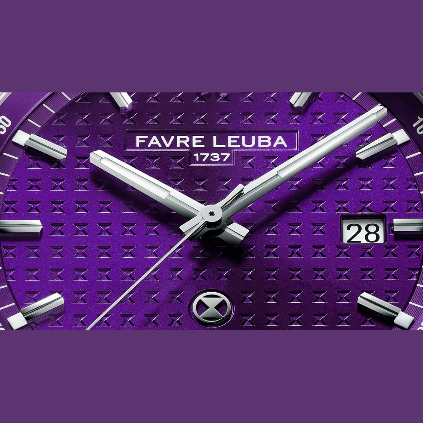Favre Leuba 00.20102.102.07.307 Chief Date Purple Dial on Strap