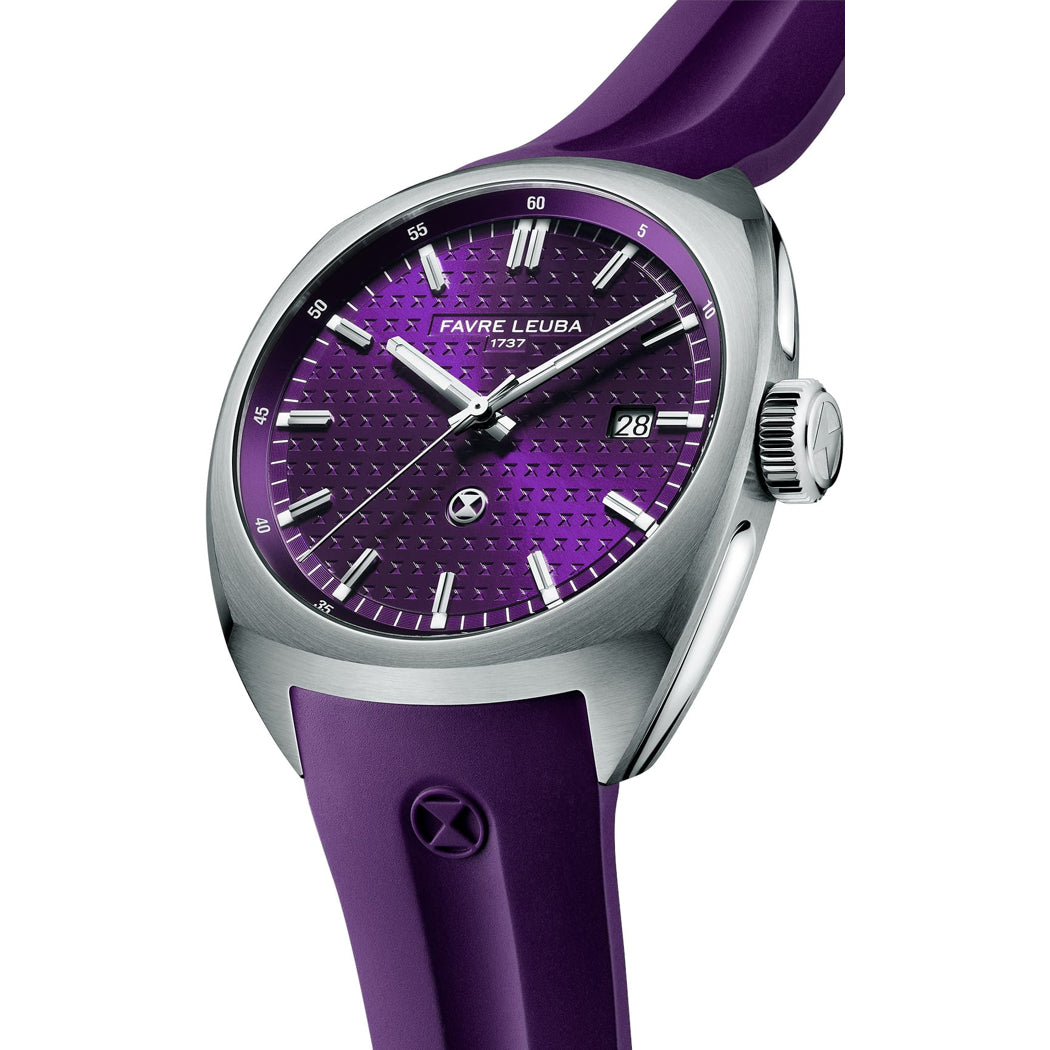 Favre Leuba 00.20102.102.07.307 Chief Date Purple Dial on Strap