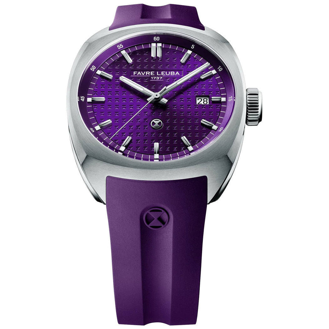 Favre Leuba 00.20102.102.07.307 Chief Date Purple Dial on Strap