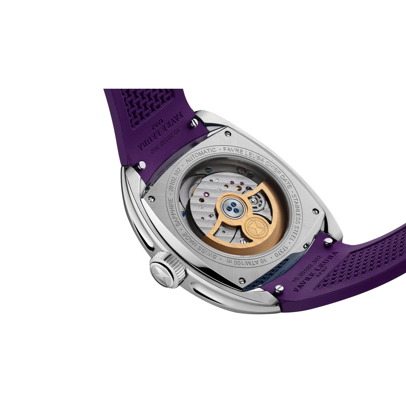 Favre Leuba 00.20102.102.07.307 Chief Date Purple Dial on Strap