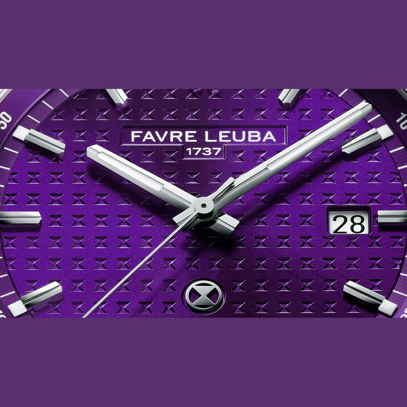 Favre Leuba 00.20102.102.07.200 Chief Date Purple Dial on Bracelet