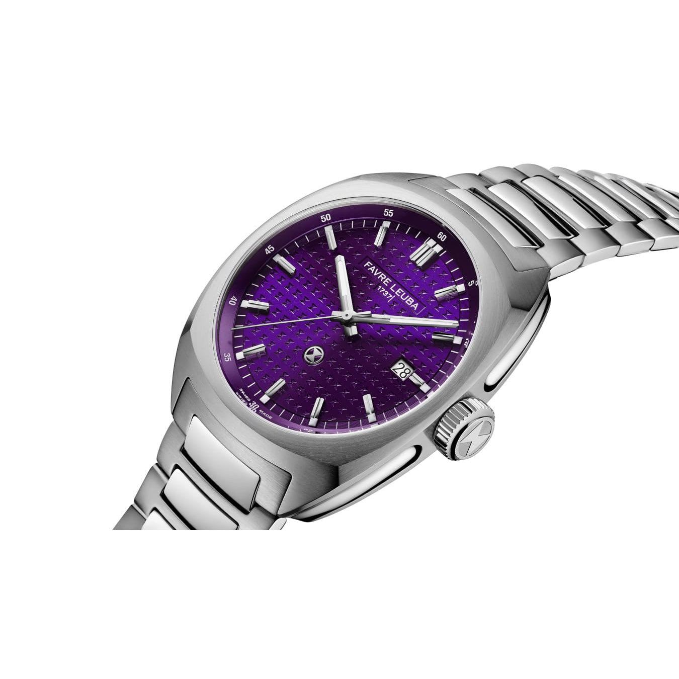 Favre Leuba 00.20102.102.07.200 Chief Date Purple Dial on Bracelet