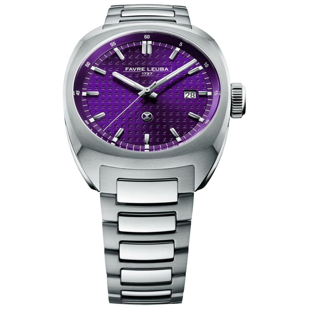 Favre Leuba 00.20102.102.07.200 Chief Date Purple Dial on Bracelet