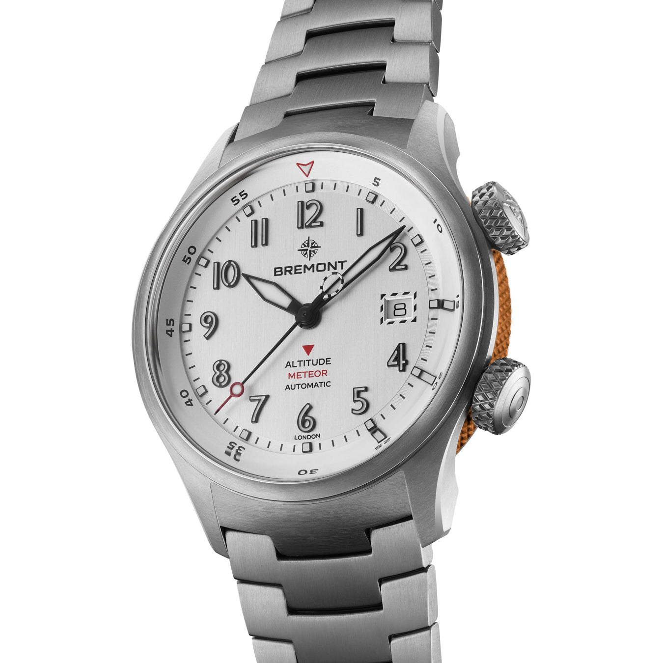 Bremont Altitude MB Meteor Orange Silver Dial on Bracelet