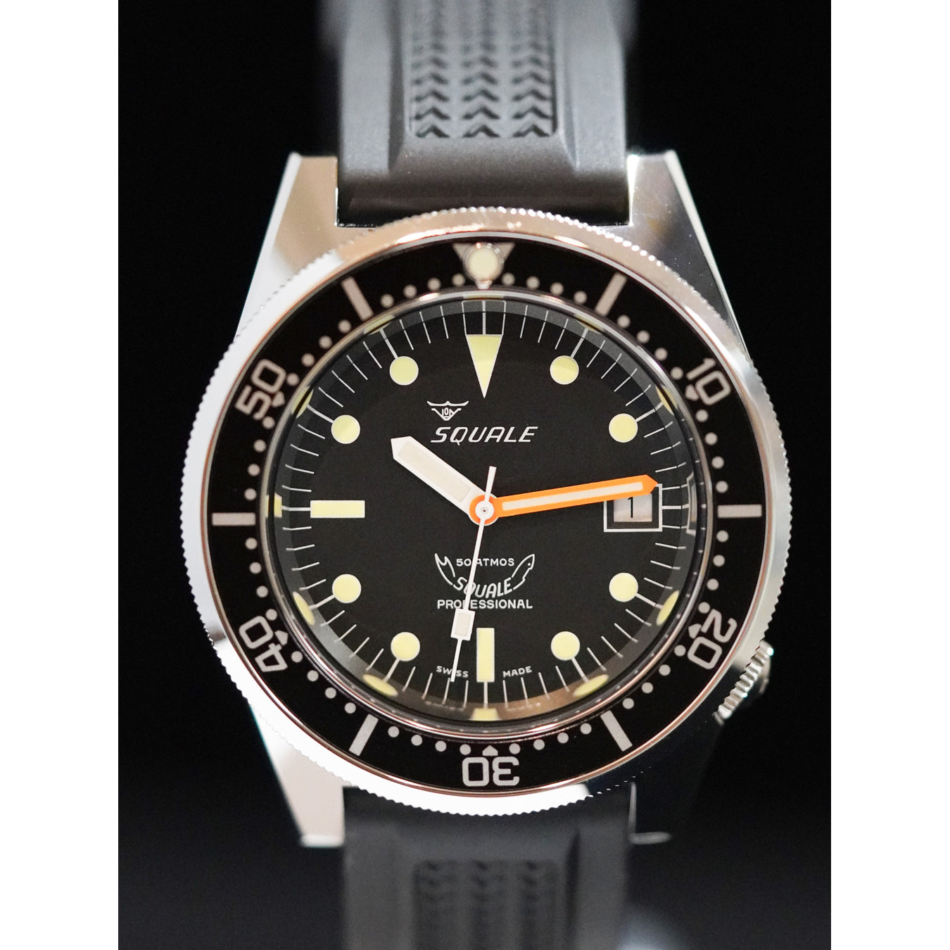Squale 1521CL.VO Classic Steel Black On Strap