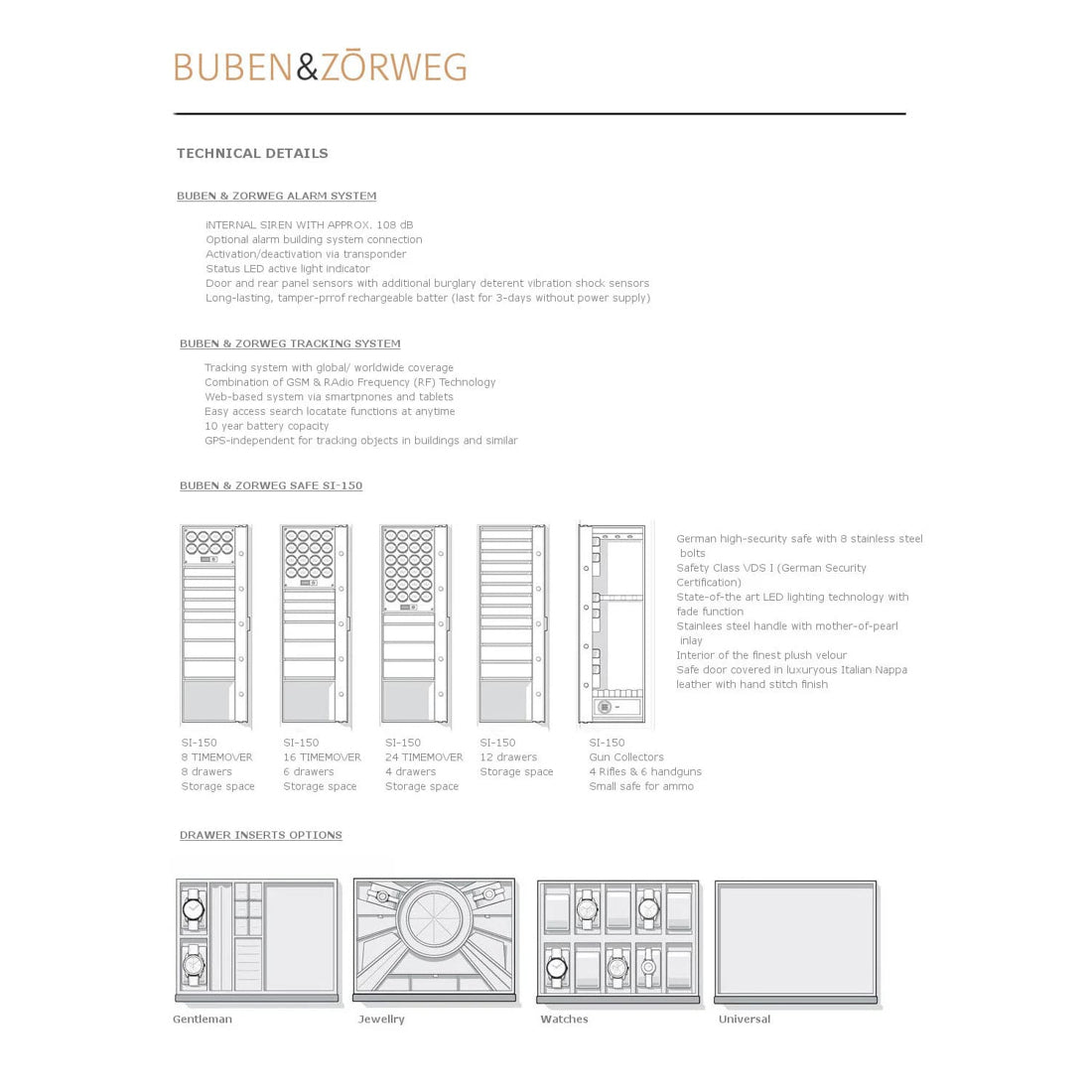 Buben & Zorweg Orion In-Built VdS I Safe with Watch Winders