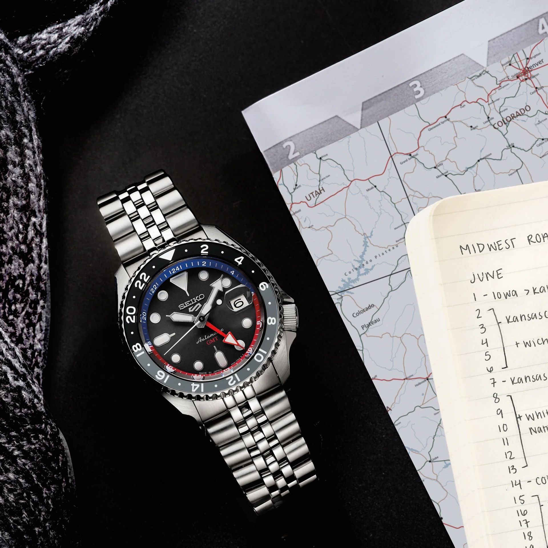 Seiko 5 Sports GMT SSK019 Black