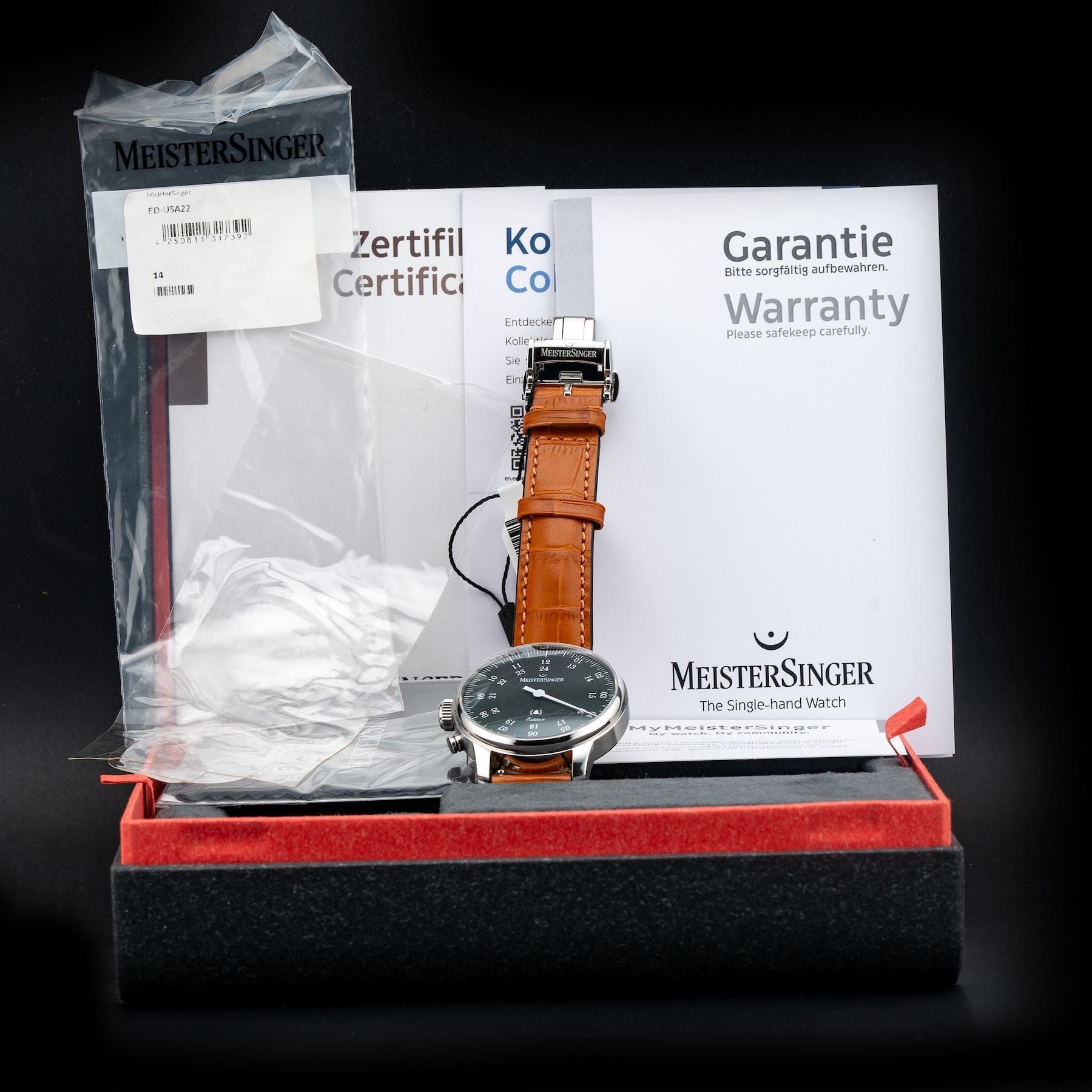 MeisterSinger ED-USA22 Bell Hora Petrol Dial Left Handed