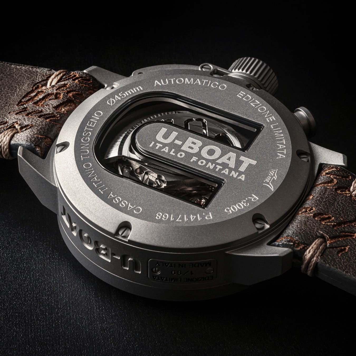 U-Boat 3005 Classico 45 Titanium Tungsten Black Right Hook