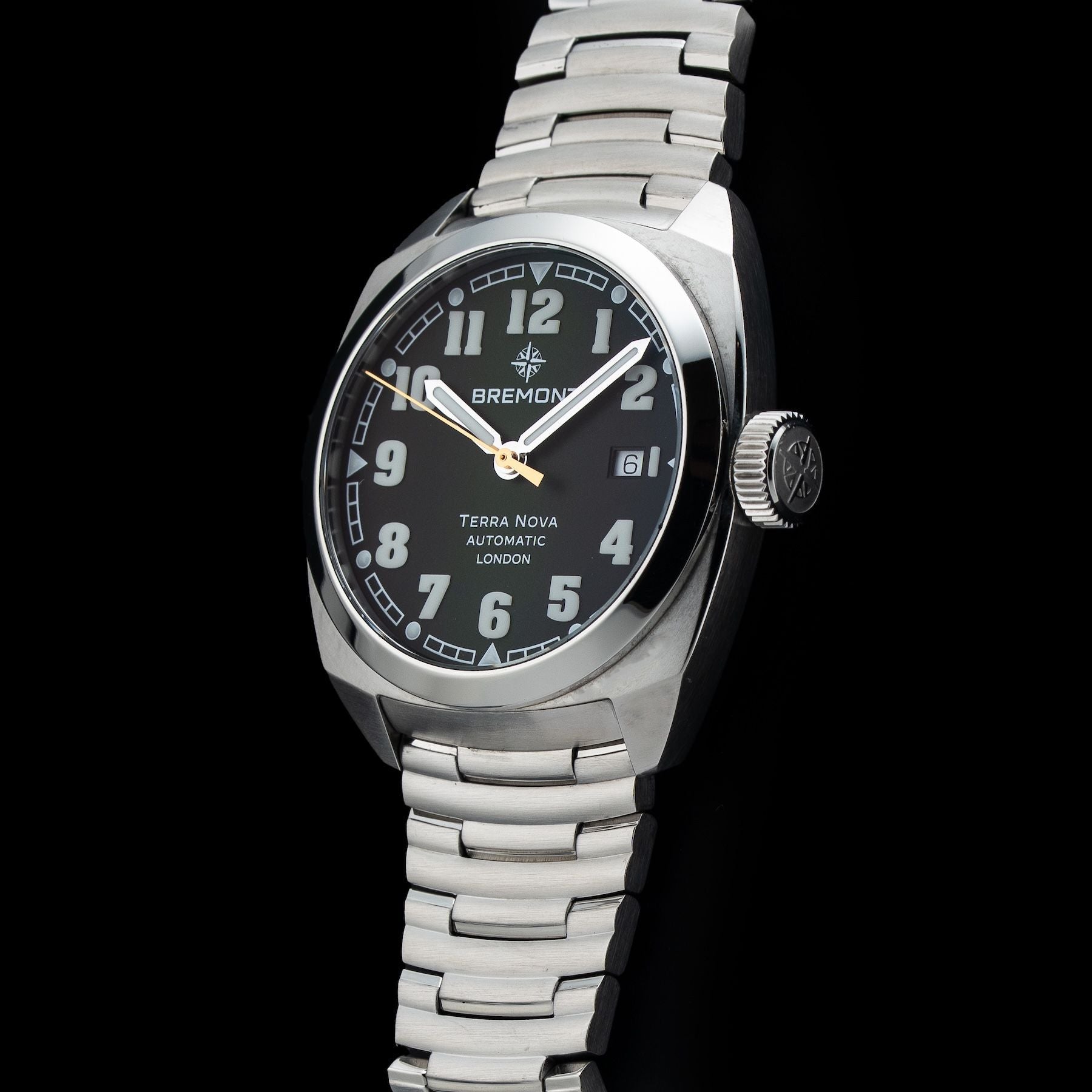 Bremont TN40-DT-SS-GN-B Terra Nova 40.5 Date Green Dial On Bracelet