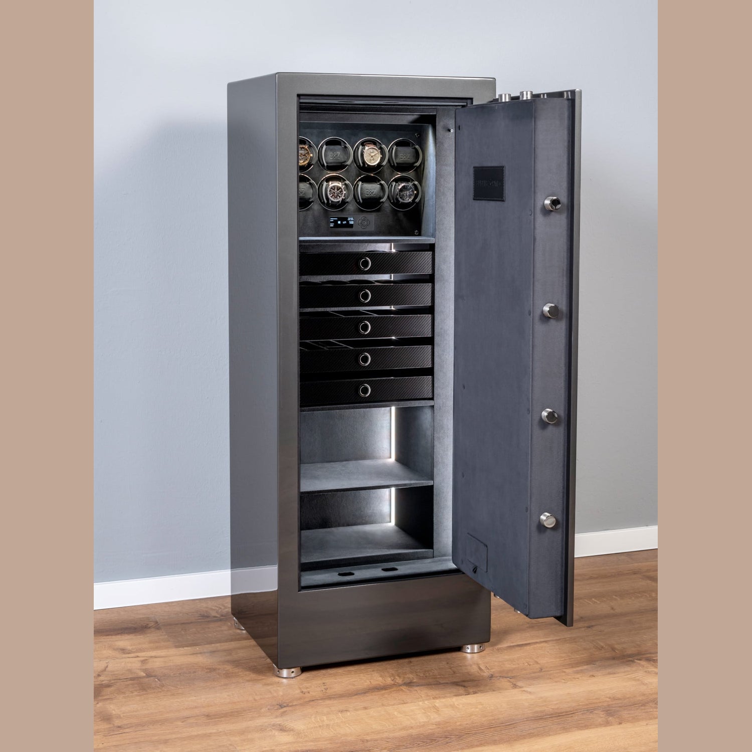 Buben & Zorweg Turbo XL One-Tone VdS I GT Grey Safe with Watch Winders