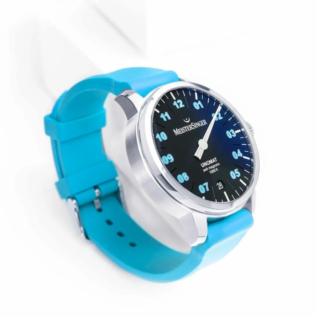 Meistersinger UN902BLU Unomat Black With Arctic Blue