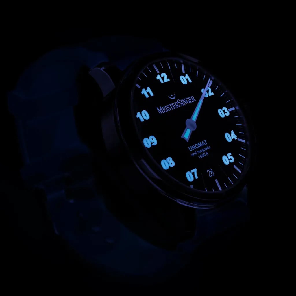 Meistersinger UN902BLU Unomat Black With Arctic Blue