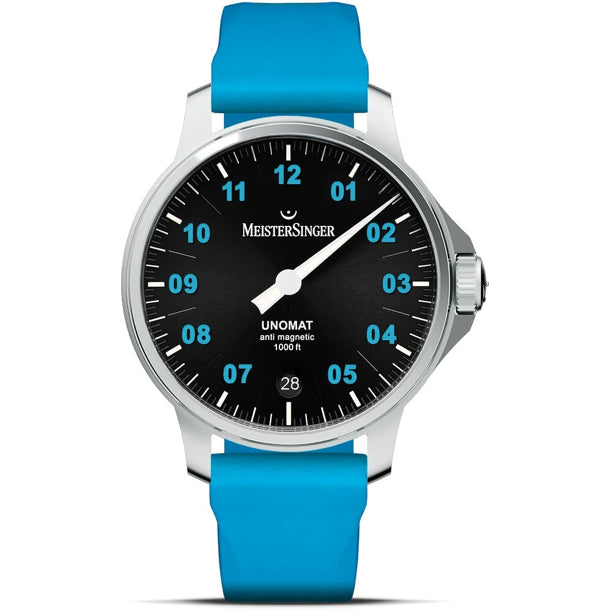 Meistersinger UN902BLU Unomat Black With Arctic Blue