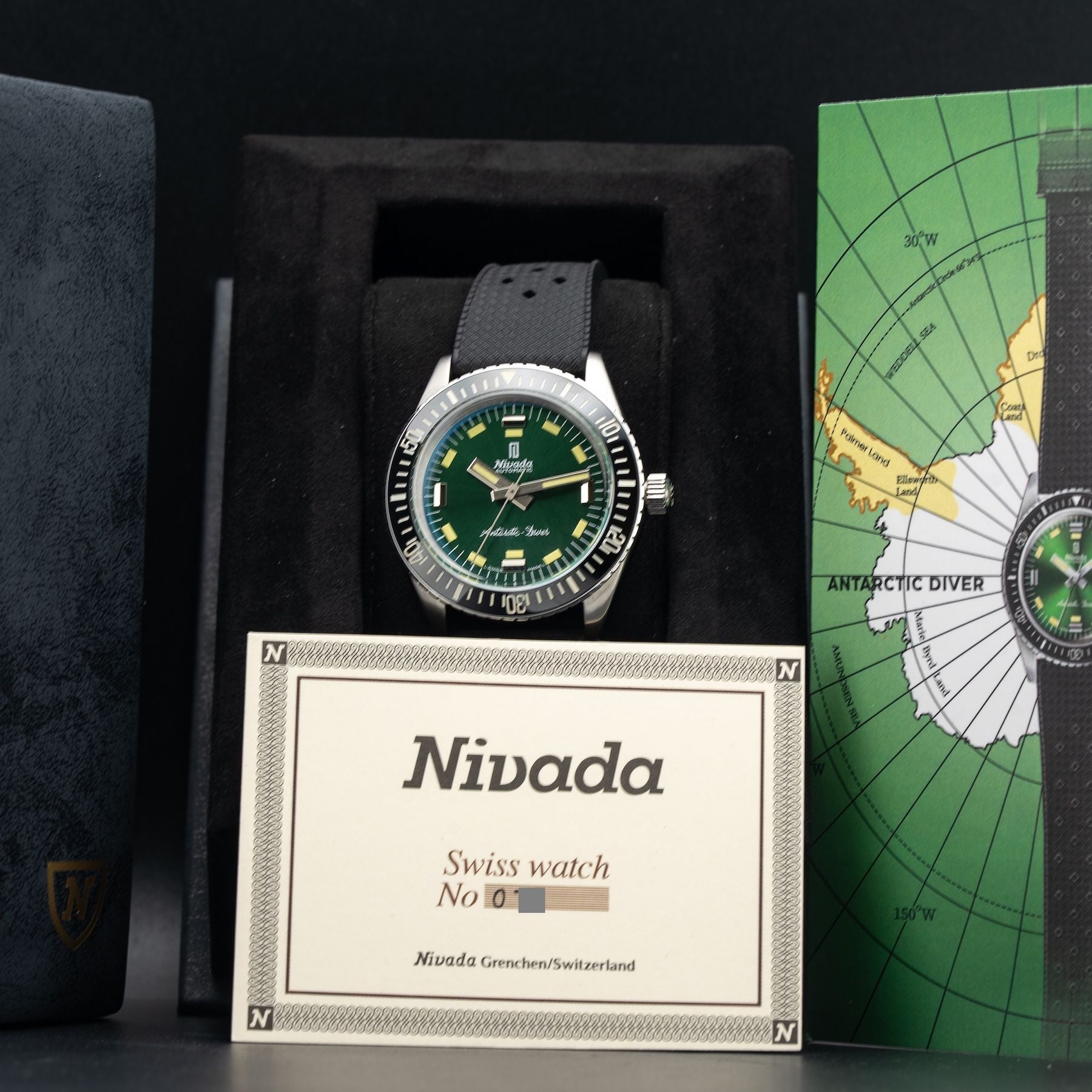 Nivada Grenchen 32059A01 Antarctic Diver Green No Date