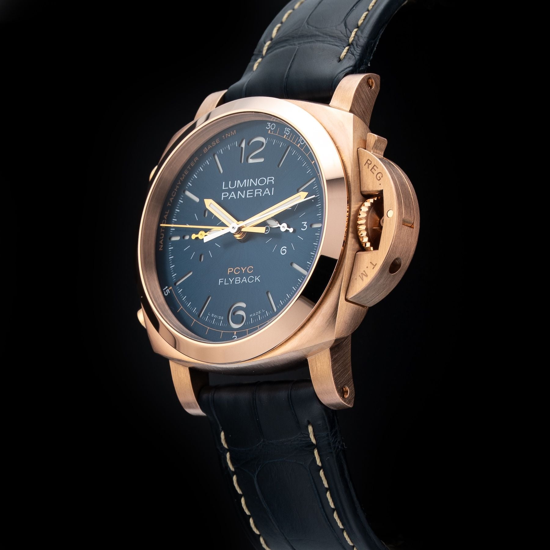 Panerai PAM01020 Luminor Yachts Challenge 18K Rose Gold Blue Dial