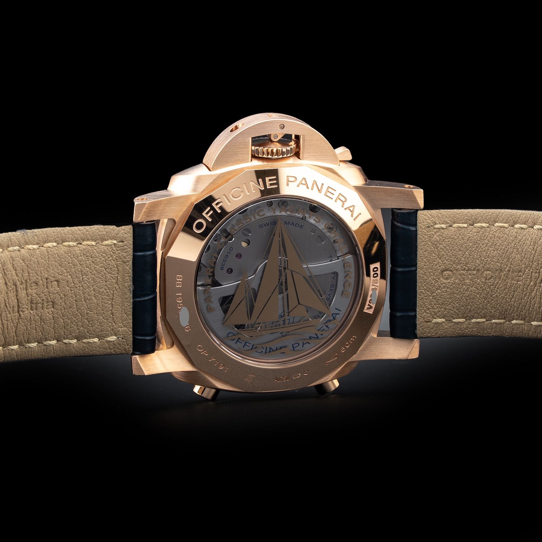 Panerai PAM01020 Luminor Yachts Challenge 18K Rose Gold Blue Dial
