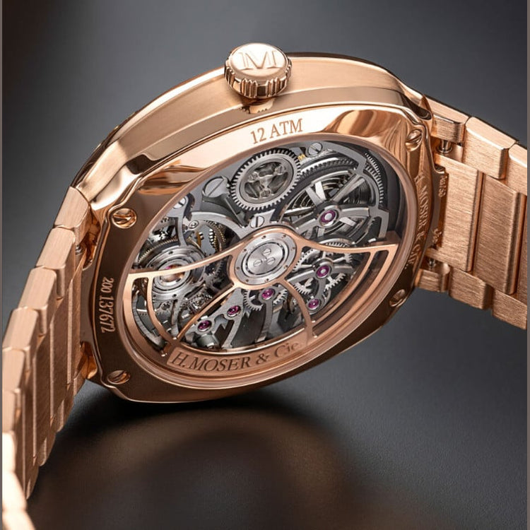 H. Moser & Cie. 6814-0401 Streamliner Tourbillon Rose Gold Skeleton Rainbow