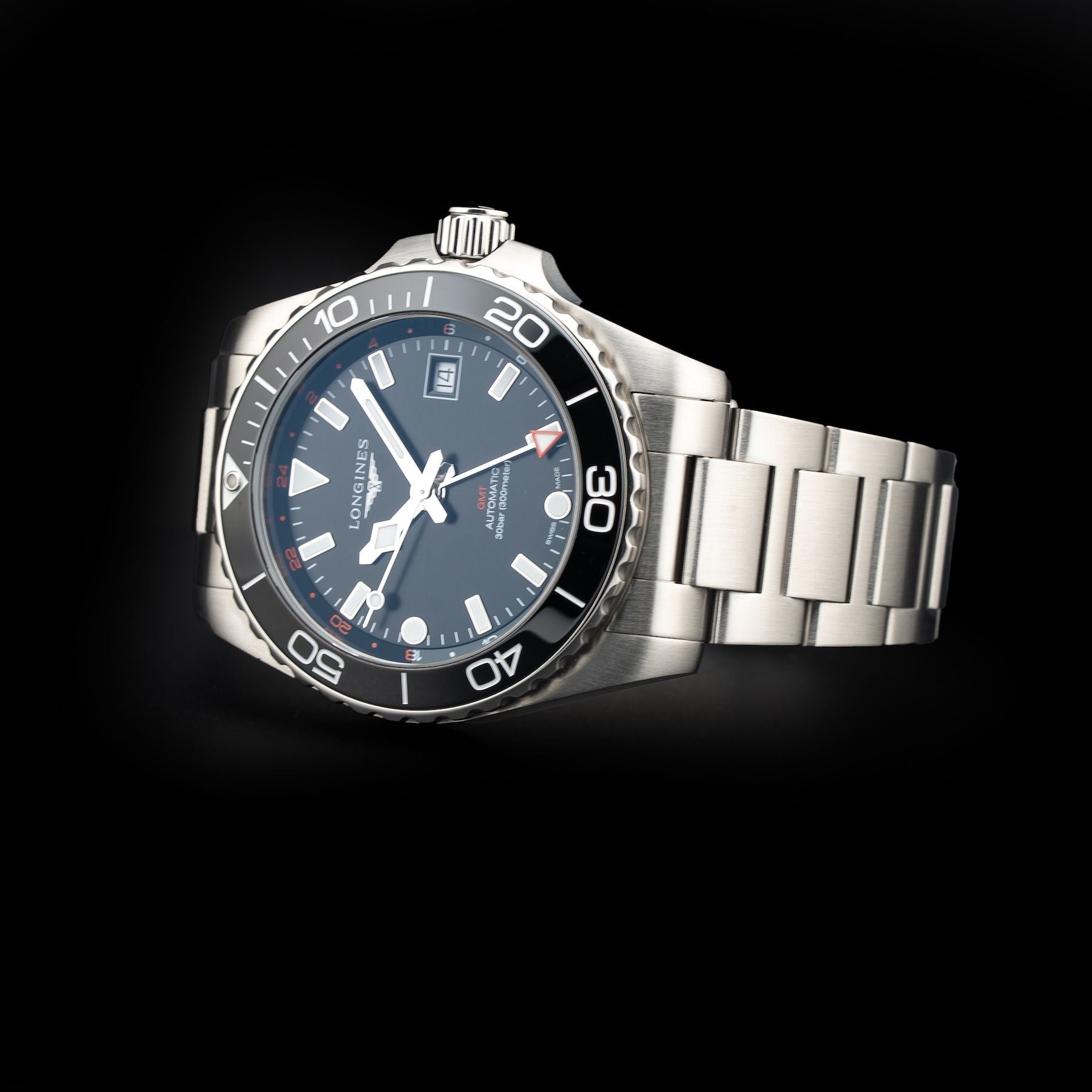 Longines Hydroconquest L3.790.4.56.6 GMT Black Dial 41